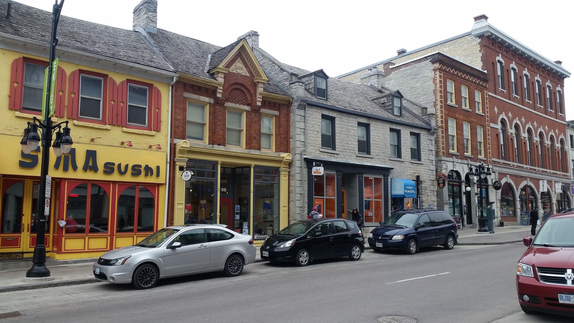 Heritage storefronts on Princess Street in downtown Kingston